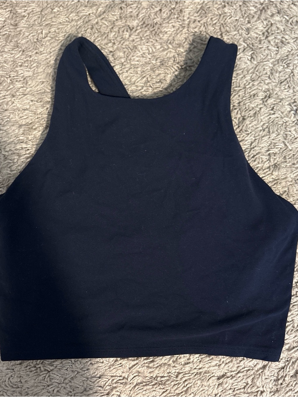 Athleta Navy High-Neck Racerback Tank Top